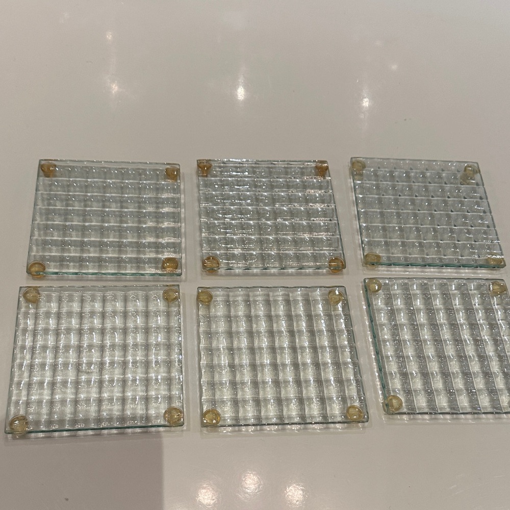 Not Rated Glass Coasters with Gold Accents